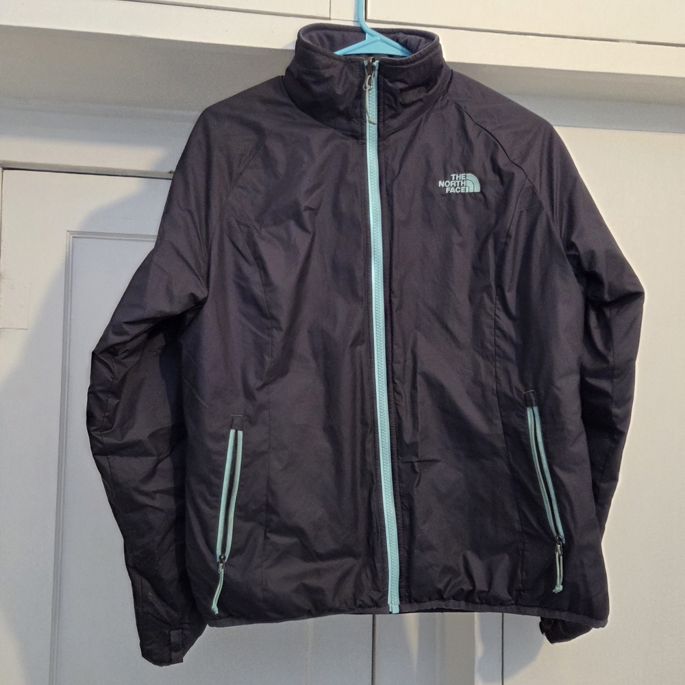 The North Face Black Jacket with Aqua Accents